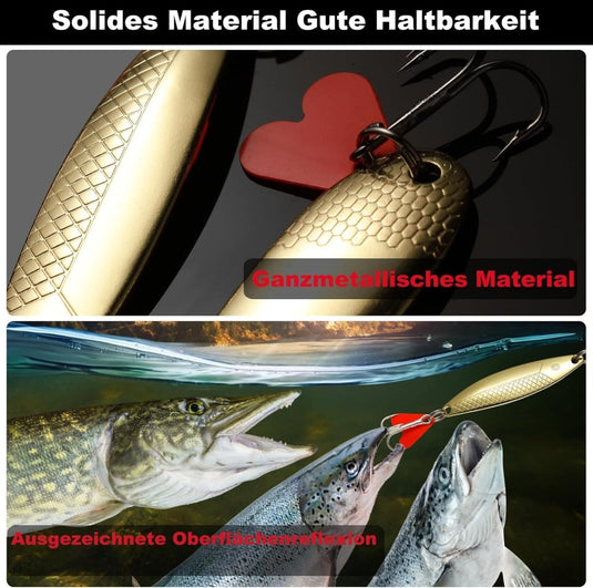 Metalen vislepels set van 10 stuks 5 g en 8 g - happygetfit.com