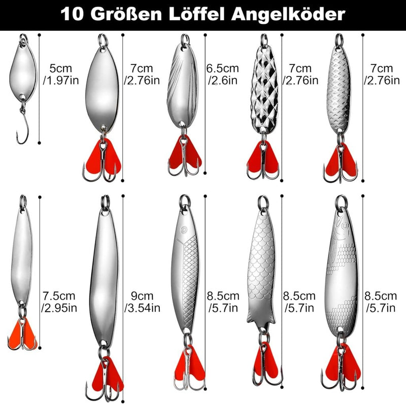 Chargez l'image dans la visionneuse de la galerie, Metalen vislepels set van 10 stuks 5 g en 8 g - happygetfit.com
