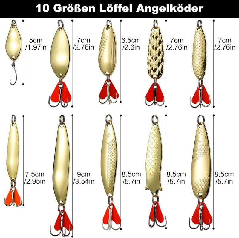 Chargez l'image dans la visionneuse de la galerie, Metalen vislepels set van 10 stuks 5 g en 8 g - happygetfit.com
