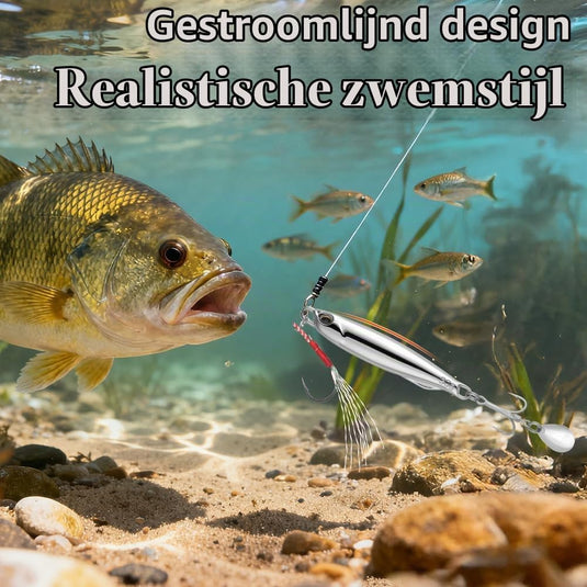 Metalen visspinners 3 stuks 7,8 cm en 30 gram met veren en reflecterende bladen – makreelaas – zeeviskunstaas - happygetfit.com