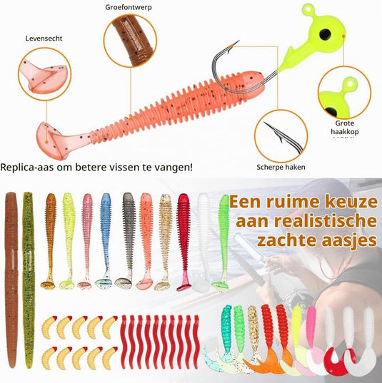 Metalen visspinners 3 stuks 7,8 cm en 30 gram met veren en reflecterende bladen – makreelaas – zeeviskunstaas - happygetfit.com