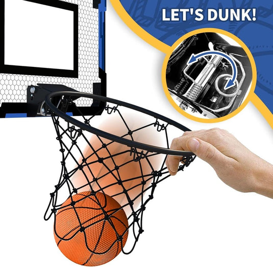 Mini basketbalring voor deur met scorebord en 3 ballen - happygetfit.com