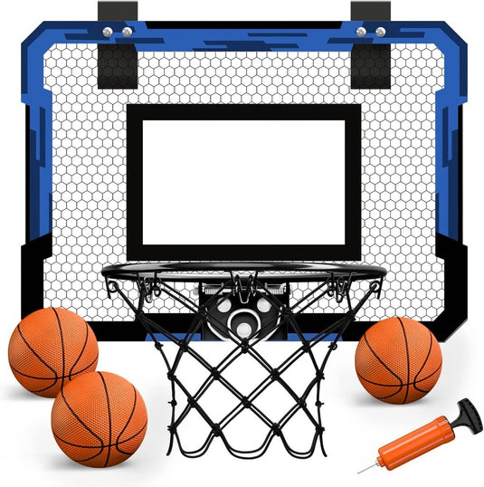 Mini basketbalring voor deur met scorebord en 3 ballen - happygetfit.com