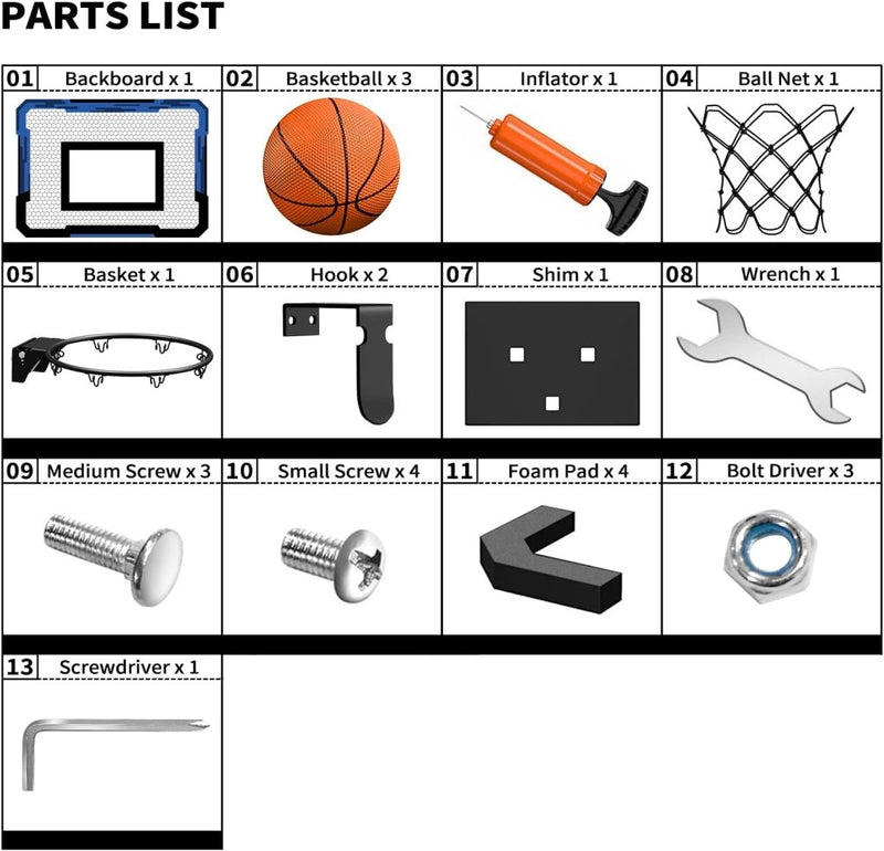Laad afbeelding in Galerijviewer, Mini basketbalring voor deur met scorebord en 3 ballen - happygetfit.com
