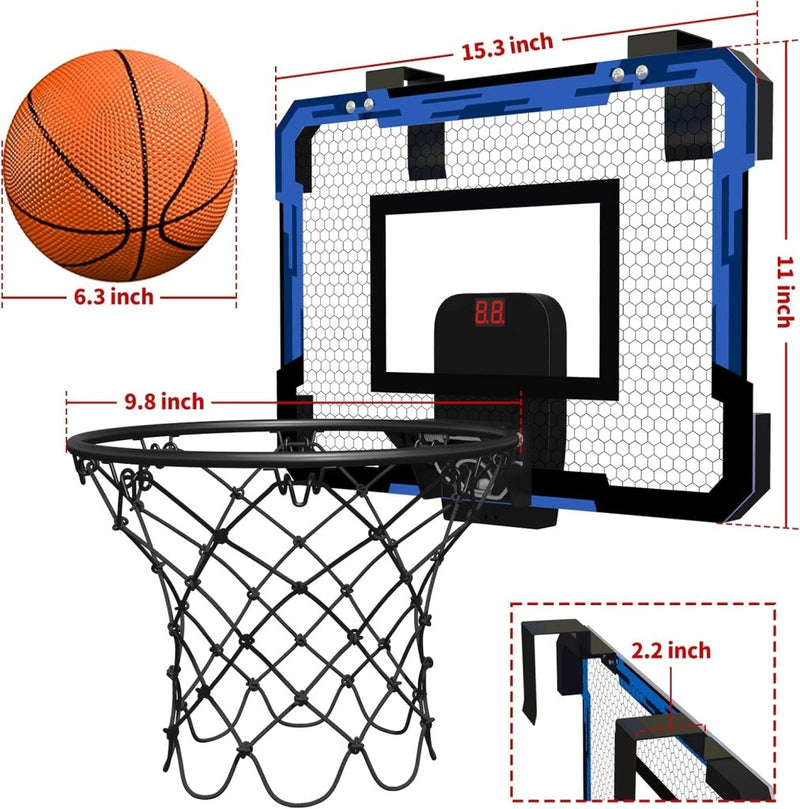 Laad afbeelding in Galerijviewer, Mini basketbalring voor deur met scorebord en 3 ballen - happygetfit.com
