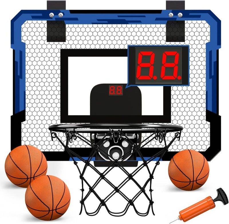 Laad afbeelding in Galerijviewer, Mini basketbalring voor deur met scorebord en 3 ballen - happygetfit.com
