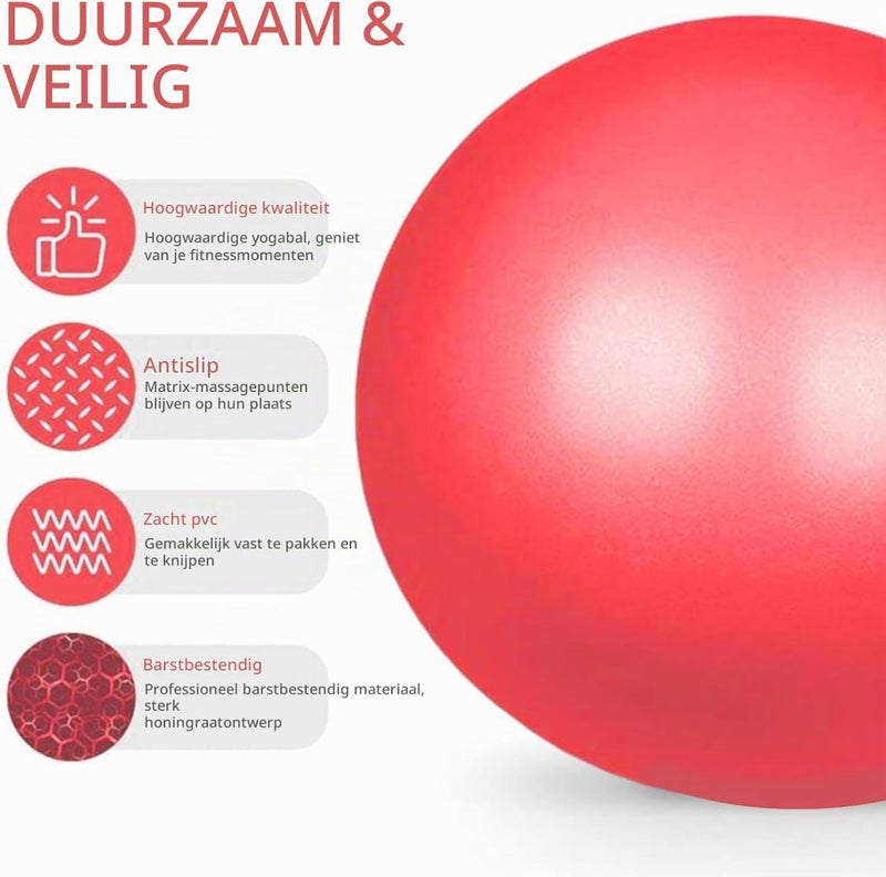 Carica l’immagine nel visualizzatore della galleria, Mini pilatesbal 25 cm van antislip PVC voor yoga balans en buikspiertraining met opblaasslang – oefenbal – core training - happygetfit.com
