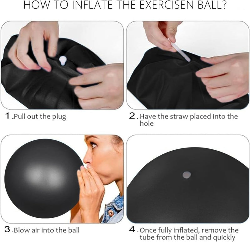 Carica l’immagine nel visualizzatore della galleria, Mini pilatesbal 25 cm van antislip PVC voor yoga balans en buikspiertraining met opblaasslang – oefenbal – core training - happygetfit.com
