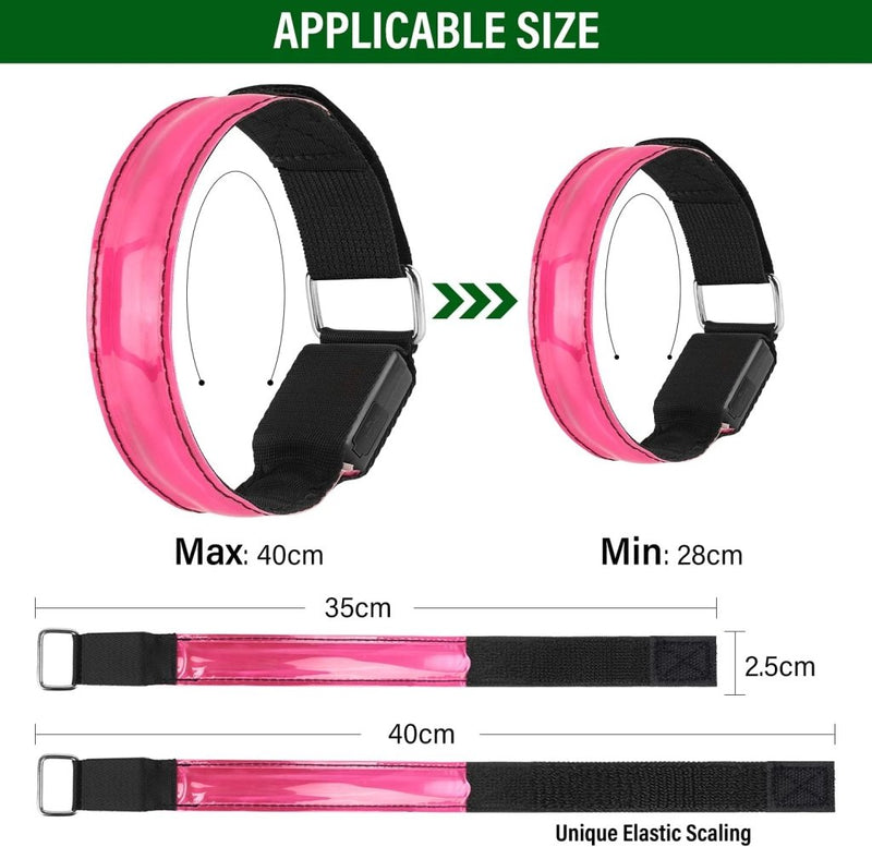 Laad afbeelding in Galerijviewer, MOLBORY Led-armband, USB, 4 stuks, reflecterende ledband, lichtband, voor kinderen, reflecterende band, licht voor joggen, hardlopen, sport - happygetfit.com
