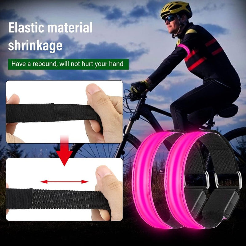 Laad afbeelding in Galerijviewer, MOLBORY Led-armband, USB, 4 stuks, reflecterende ledband, lichtband, voor kinderen, reflecterende band, licht voor joggen, hardlopen, sport - happygetfit.com
