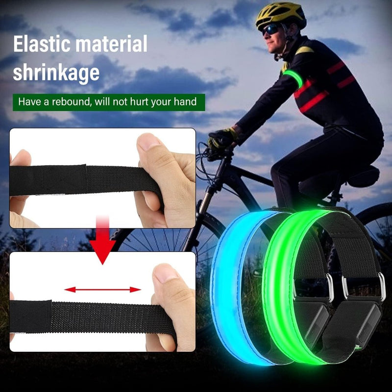 Laad afbeelding in Galerijviewer, MOLBORY Led-armband, USB, 4 stuks, reflecterende ledband, lichtband, voor kinderen, reflecterende band, licht voor joggen, hardlopen, sport - happygetfit.com
