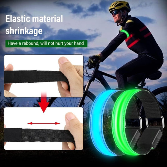 MOLBORY Led-armband, USB, 4 stuks, reflecterende ledband, lichtband, voor kinderen, reflecterende band, licht voor joggen, hardlopen, sport - happygetfit.com