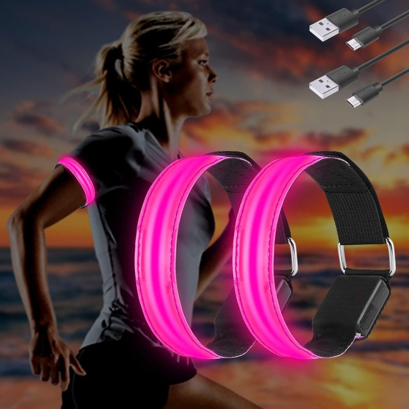 Laad afbeelding in Galerijviewer, MOLBORY Led-armband, USB, 4 stuks, reflecterende ledband, lichtband, voor kinderen, reflecterende band, licht voor joggen, hardlopen, sport - happygetfit.com
