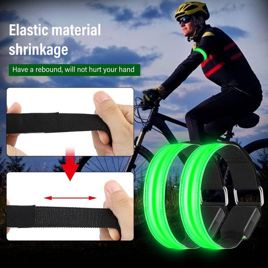 MOLBORY Led-armband, USB, 4 stuks, reflecterende ledband, lichtband, voor kinderen, reflecterende band, licht voor joggen, hardlopen, sport - happygetfit.com