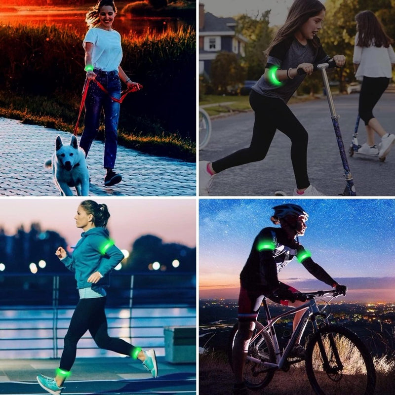 Laad afbeelding in Galerijviewer, MOLBORY Led-armband, USB, 4 stuks, reflecterende ledband, lichtband, voor kinderen, reflecterende band, licht voor joggen, hardlopen, sport - happygetfit.com

