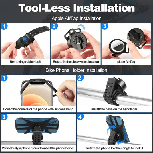 MOSUO Universele telefoonhouder voor fiets, siliconen, 360 graden draaiend, voor smartphones van 4,5-7,0 inch - happygetfit.com