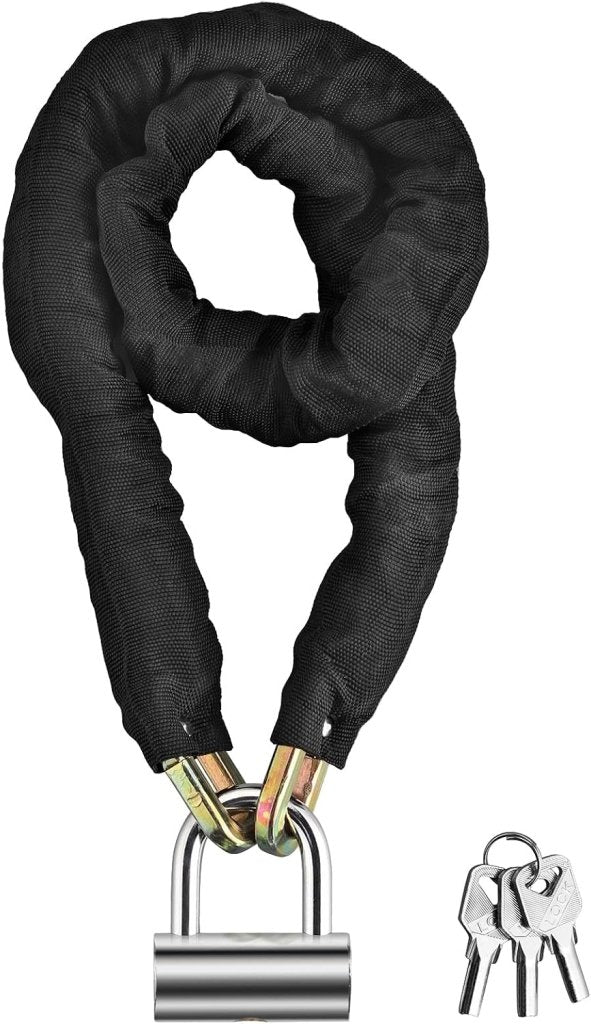 Chargez l'image dans la visionneuse de la galerie, Motorkettingslot 120 cm 10 mm met U-slot zwart - happygetfit.com
