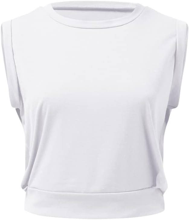 Laad afbeelding in Galerijviewer, Mouwloze crop sporttop dames losse pasvorm - happygetfit.com
