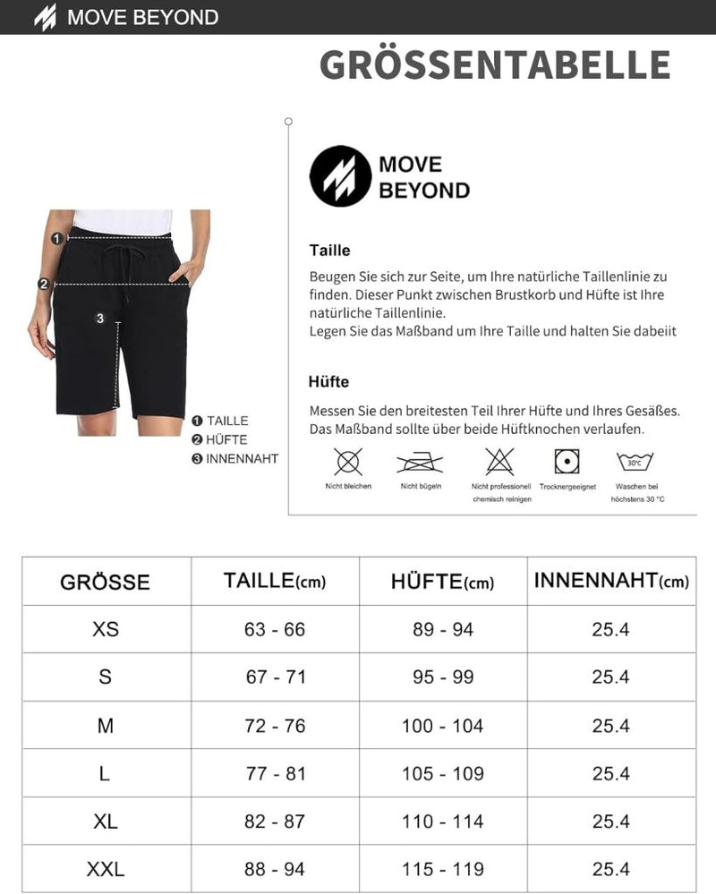 Laad afbeelding in Galerijviewer, MOVE BEYOND Bermudashort voor dames, 36 cm lang, 3 zakken, atletische yoga, gym, sweatshorts met trekkoord, lounge, slaapshorts - happygetfit.com

