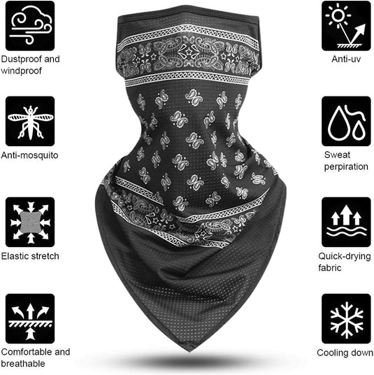 Multifunctionele bandana's 4 stuks van ademend polyester met oorlussen voor fietsen motorrijden en wandelen – nekwarmer – gezichtssjaal - happygetfit.com