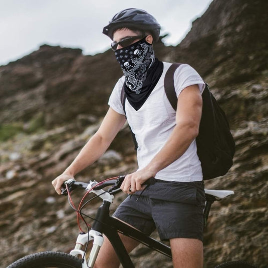 Multifunctionele bandana's 4 stuks van ademend polyester met oorlussen voor fietsen motorrijden en wandelen – nekwarmer – gezichtssjaal - happygetfit.com