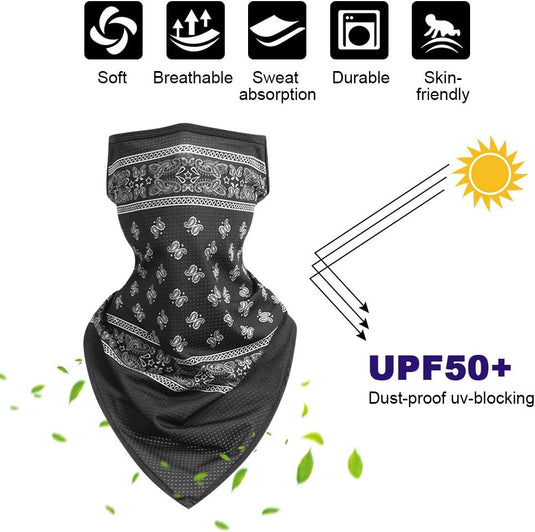 Multifunctionele bandana's 4 stuks van ademend polyester met oorlussen voor fietsen motorrijden en wandelen – nekwarmer – gezichtssjaal - happygetfit.com