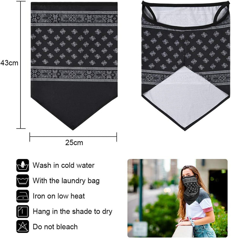 Laad afbeelding in Galerijviewer, Multifunctionele bandana's 4 stuks van ademend polyester met oorlussen voor fietsen motorrijden en wandelen – nekwarmer – gezichtssjaal - happygetfit.com
