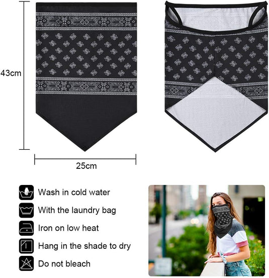 Multifunctionele bandana's 4 stuks van ademend polyester met oorlussen voor fietsen motorrijden en wandelen – nekwarmer – gezichtssjaal - happygetfit.com