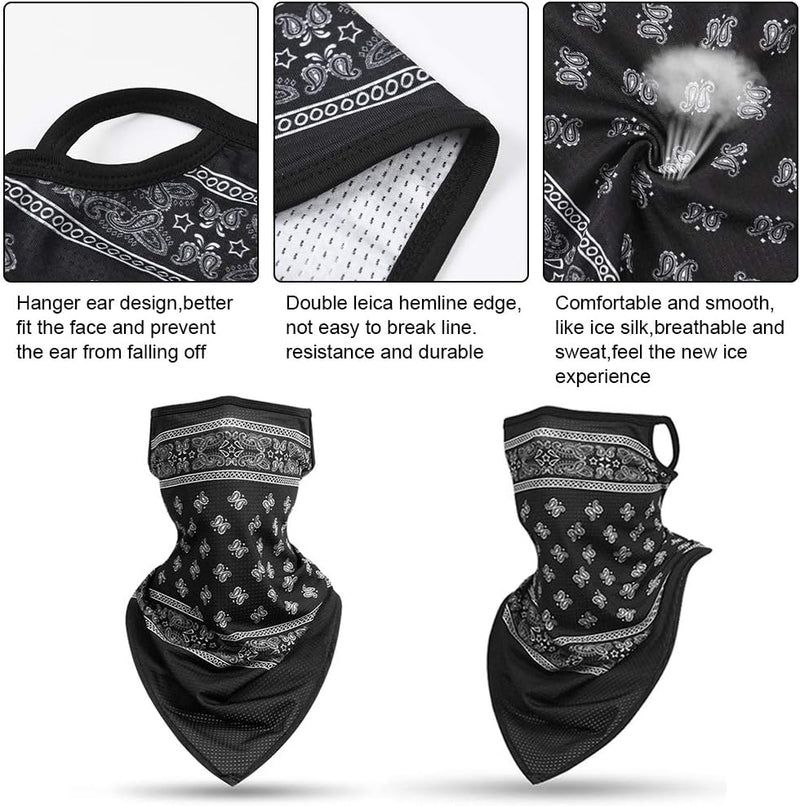 Laad afbeelding in Galerijviewer, Multifunctionele bandana's 4 stuks van ademend polyester met oorlussen voor fietsen motorrijden en wandelen – nekwarmer – gezichtssjaal - happygetfit.com
