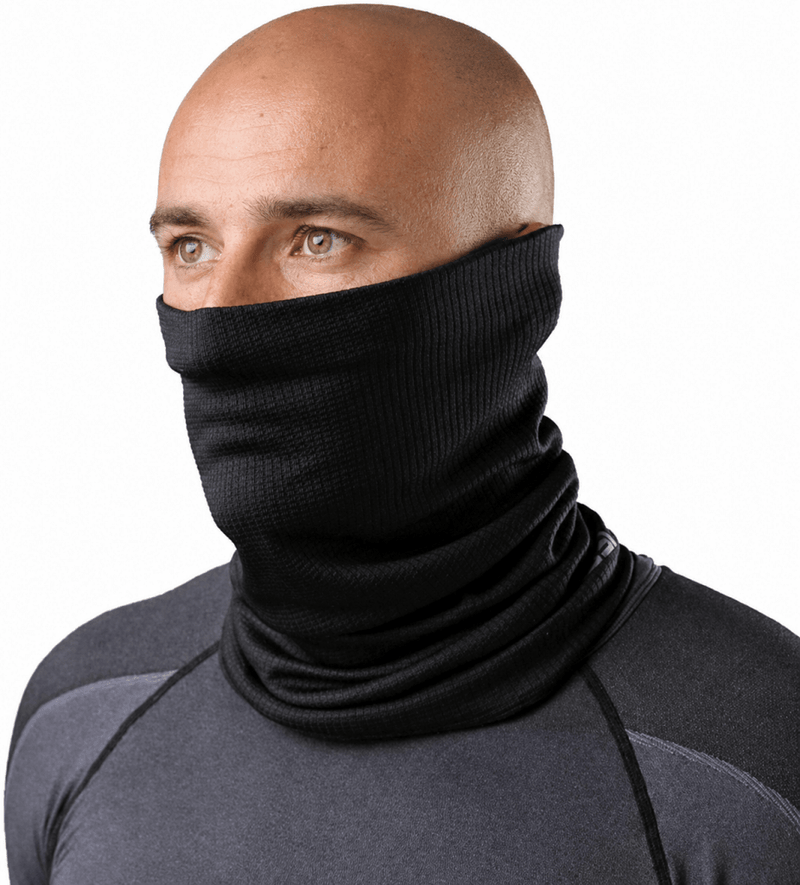 Chargez l'image dans la visionneuse de la galerie, Multifunctionele fleece colsjaal zwart voor sport en winter - happygetfit.com
