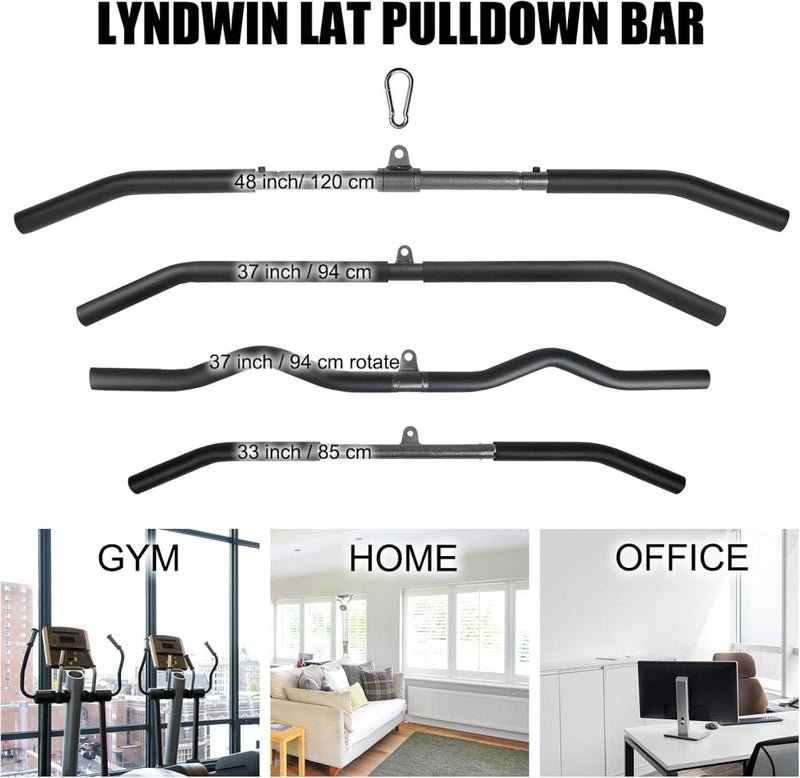 Laden Sie das Bild in Galerie -Viewer, Multifunctionele lat pulldown stang 3-delig zwart - happygetfit.com
