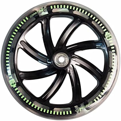 Laad afbeelding in Galerijviewer, muuwmi Aluminium step Neon – step, 180 mm, ABEC 5, GS-getest, in hoogte verstelbaar, wielen met ledverlichting, groen-zwart - happygetfit.com
