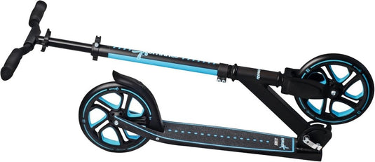 muuwmi Aluminium step Neon – step, 180 mm, ABEC 5, GS-getest, in hoogte verstelbaar, wielen met ledverlichting, groen-zwart - happygetfit.com