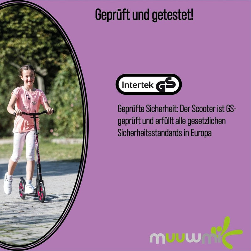 Laad afbeelding in Galerijviewer, muuwmi Aluminium step Neon – step, 180 mm, ABEC 5, GS-getest, in hoogte verstelbaar, wielen met ledverlichting, groen-zwart - happygetfit.com
