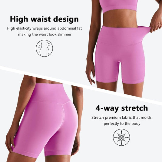 Naadloze dames sportshort high waist stretch - happygetfit.com