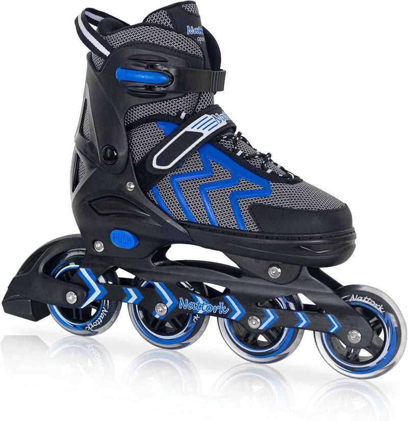 Laad afbeelding in Galerijviewer, Nattork Verstelbare inline skates voor kinderen en volwassenen met oplichtend wiel, outdoor en indoor verlichte rolschaatsen voor jongens en meisjes, beginners - happygetfit.com
