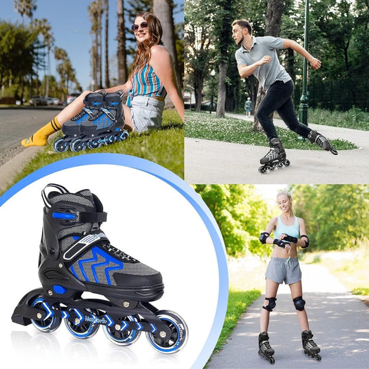 Nattork Verstelbare inline skates voor kinderen en volwassenen met oplichtend wiel, outdoor en indoor verlichte rolschaatsen voor jongens en meisjes, beginners - happygetfit.com