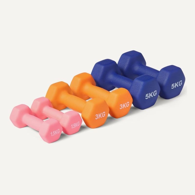 Laad afbeelding in Galerijviewer, Neopreen dumbbells met antislip grip – halters – fitness gewichten - happygetfit.com
