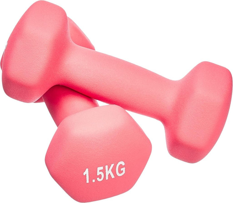 Laad afbeelding in Galerijviewer, Neopreen halterset met zeshoekige antislip dumbbells in verschillende gewichten – handgewichten – krachttraining - happygetfit.com
