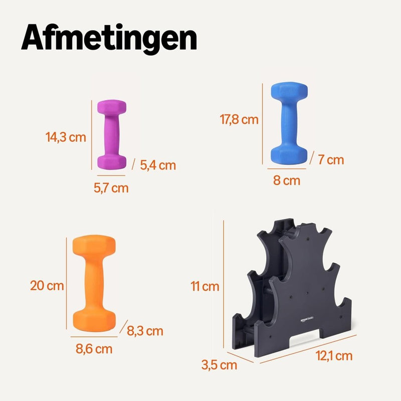 Laad afbeelding in Galerijviewer, Neopreen halterset met zeshoekige antislip dumbbells in verschillende gewichten – handgewichten – krachttraining - happygetfit.com

