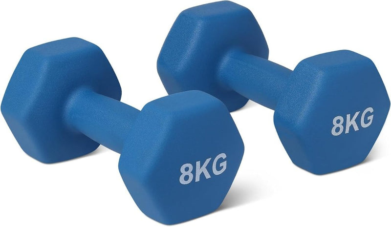 Laad afbeelding in Galerijviewer, Neopreen halterset met zeshoekige antislip dumbbells in verschillende gewichten – handgewichten – krachttraining - happygetfit.com
