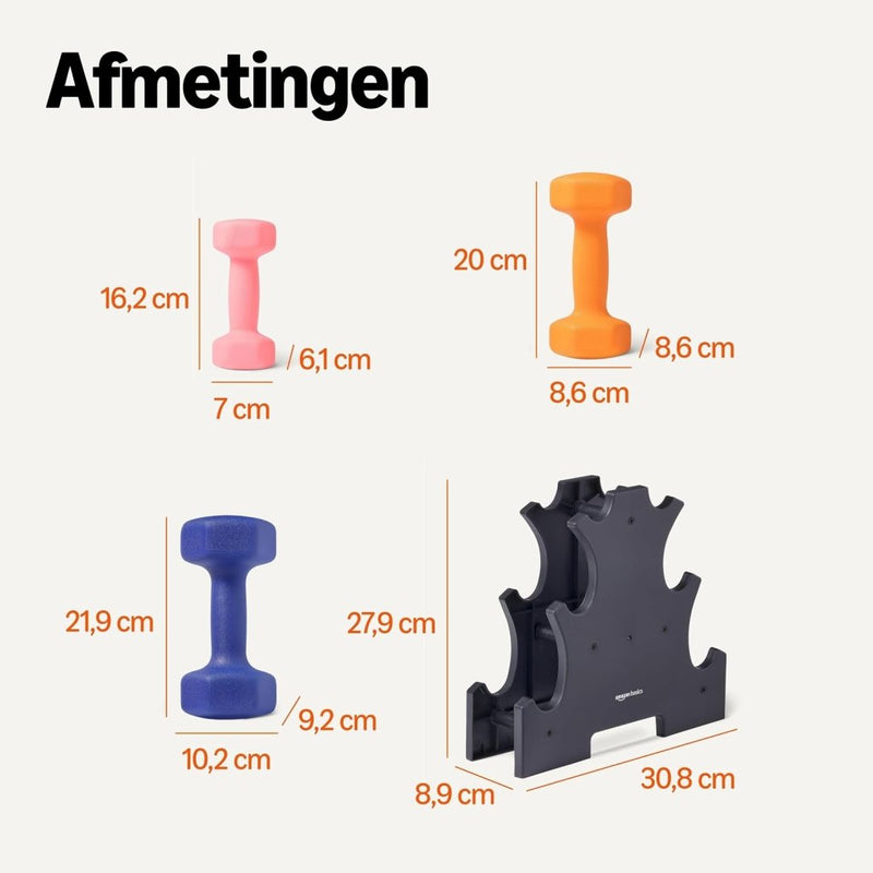 Laad afbeelding in Galerijviewer, Neopreen halterset met zeshoekige antislip dumbbells in verschillende gewichten – handgewichten – krachttraining - happygetfit.com

