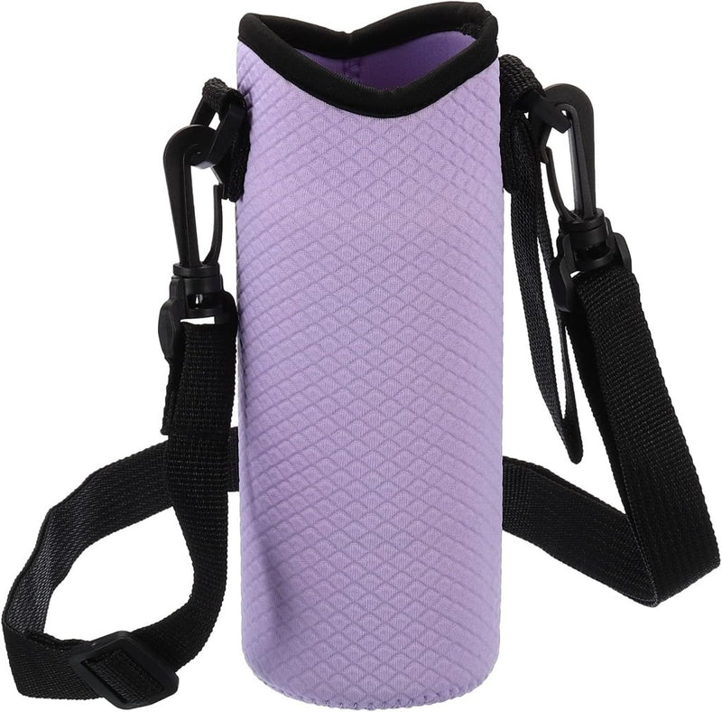 Laad afbeelding in Galerijviewer, Neopreen waterfles sling bag 66x185 mm - Geïsoleerde flessenhouder met verstelbare schouderriem - Waterfles draagtas kamperen &amp; wandelen - happygetfit.com
