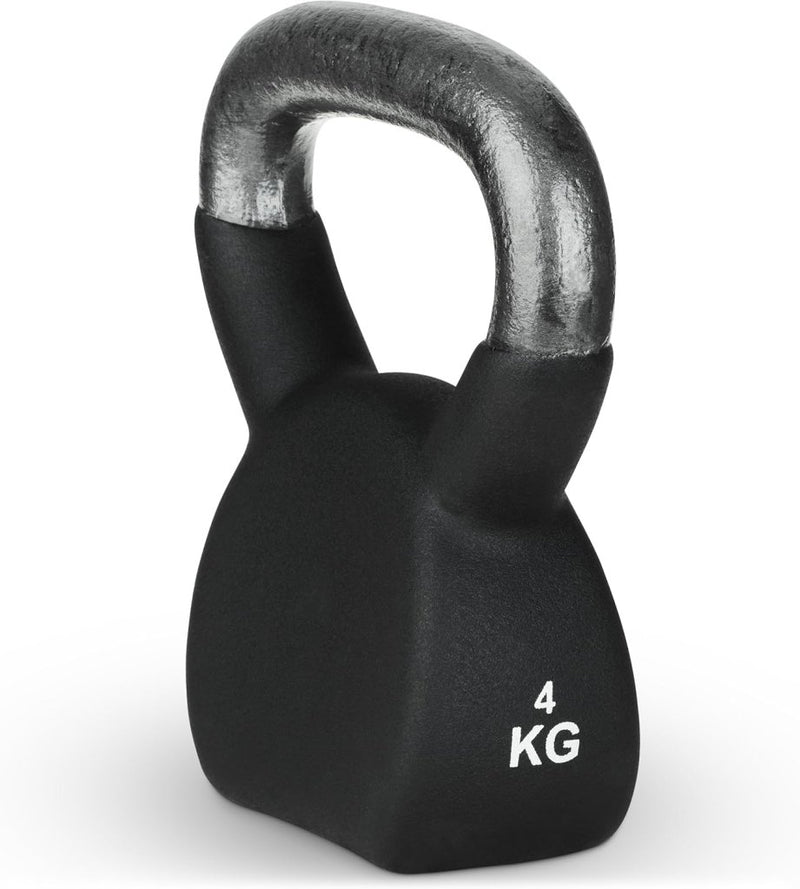 Laad afbeelding in Galerijviewer, Neoprene Cast-Iron Kettlebell, Black - happygetfit.com
