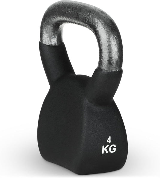 Neoprene Cast-Iron Kettlebell, Black - happygetfit.com