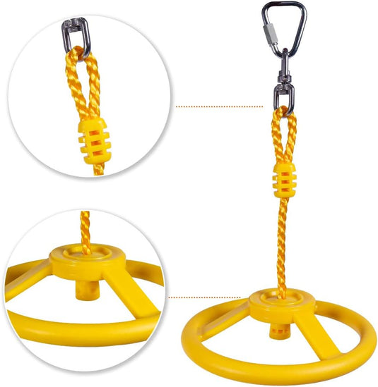 Ninja klimwiel 26 cm met metalen karabijnhaak voor slackline en hindernisparcours – hangelwiel – klimparcours - happygetfit.com
