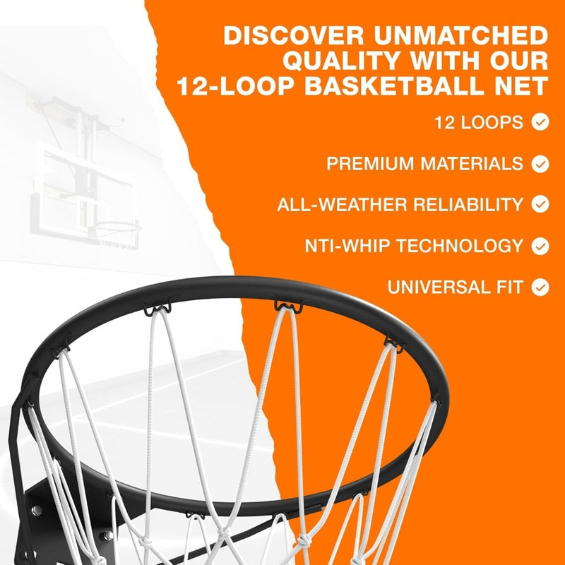 Laad afbeelding in Galerijviewer, Officiële maat (45 cm) basketbal ring, net en muurbevestiging creolen. Geschikt voor volwassenen en kinderen - happygetfit.com
