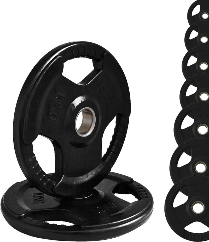Laden Sie das Bild in Galerie -Viewer, Olympische tri-grip gewichtsschijven rubber 50 mm - happygetfit.com
