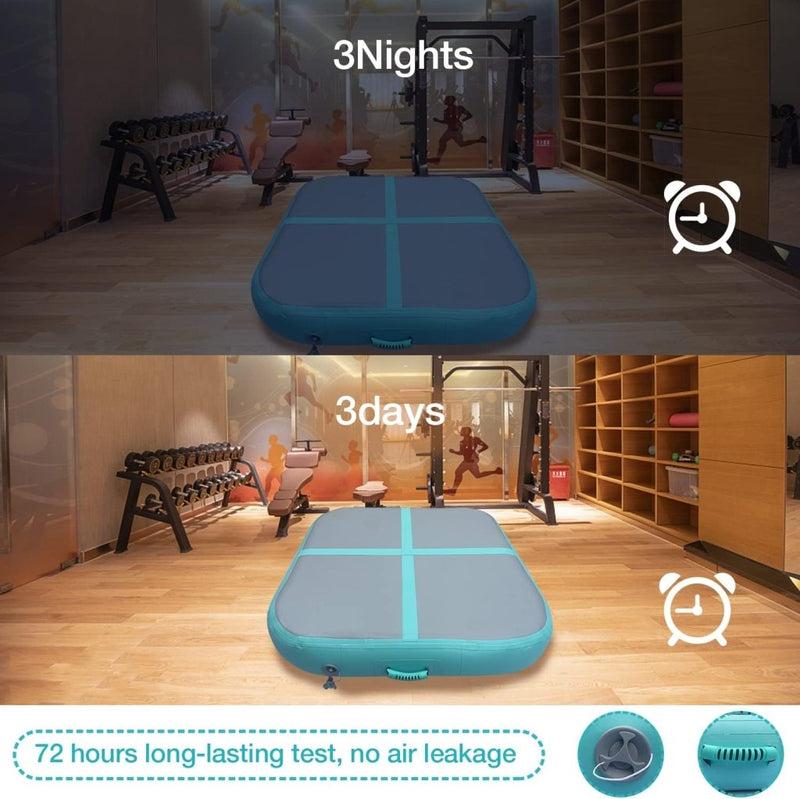 Laden Sie das Bild in Galerie -Viewer, Opblaasbaar gymnastiekblok 100 x 100 x 20 cm – airblock turnmat met elektrische pomp voor turnen, fitness en yoga - happygetfit.com
