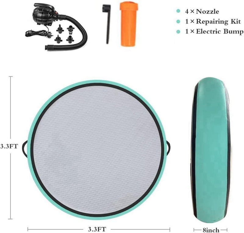 Laden Sie das Bild in Galerie -Viewer, Opblaasbaar gymnastiekblok 100 x 100 x 20 cm – airblock turnmat met elektrische pomp voor turnen, fitness en yoga - happygetfit.com
